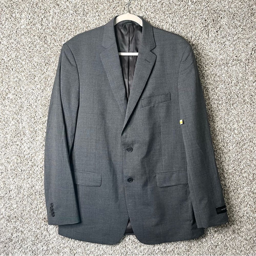 JB Britches Blazer Men's 42L Logan Wool Grey Suit‎ Jacket NWT